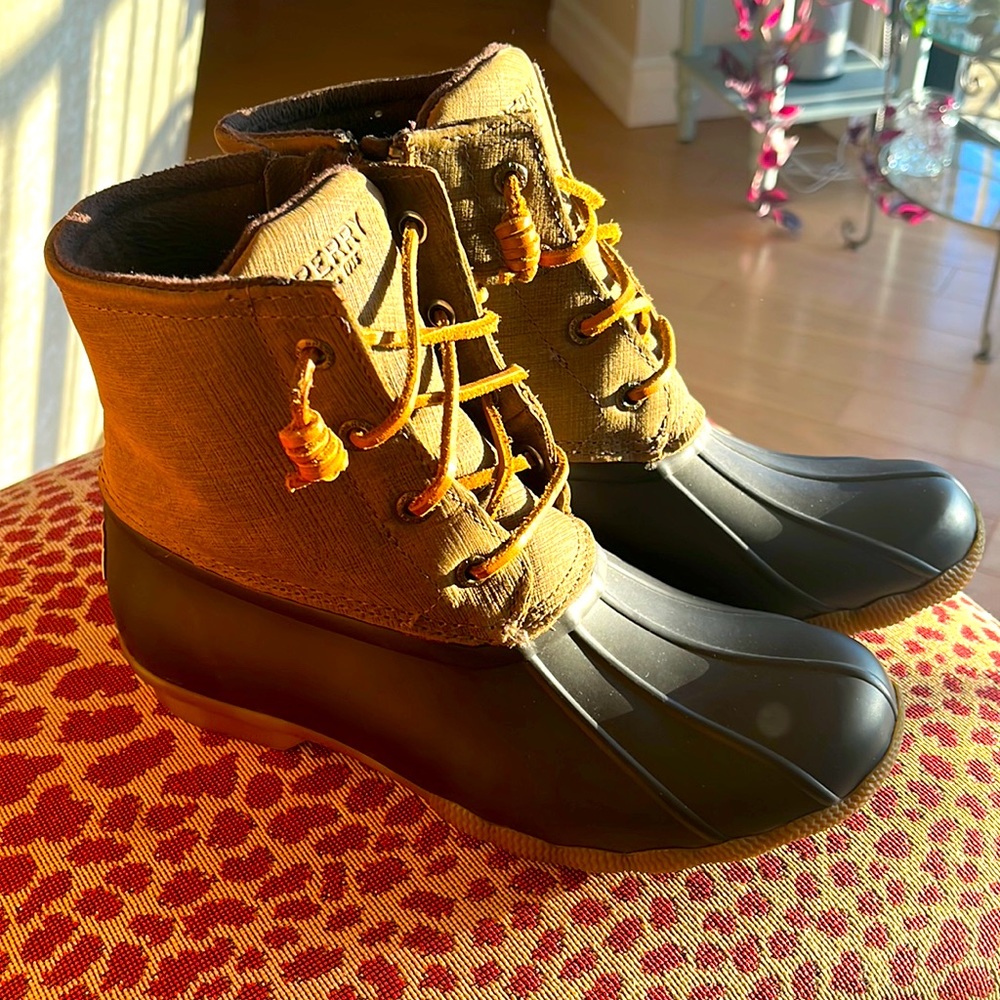 Slip on Army Green Sperry Duck Boots